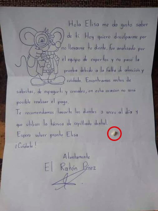 Carta a Elisa del Ratoncito Pérez