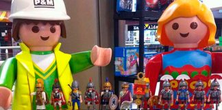 Diorama Playmobil en el Mercado del Juguete
